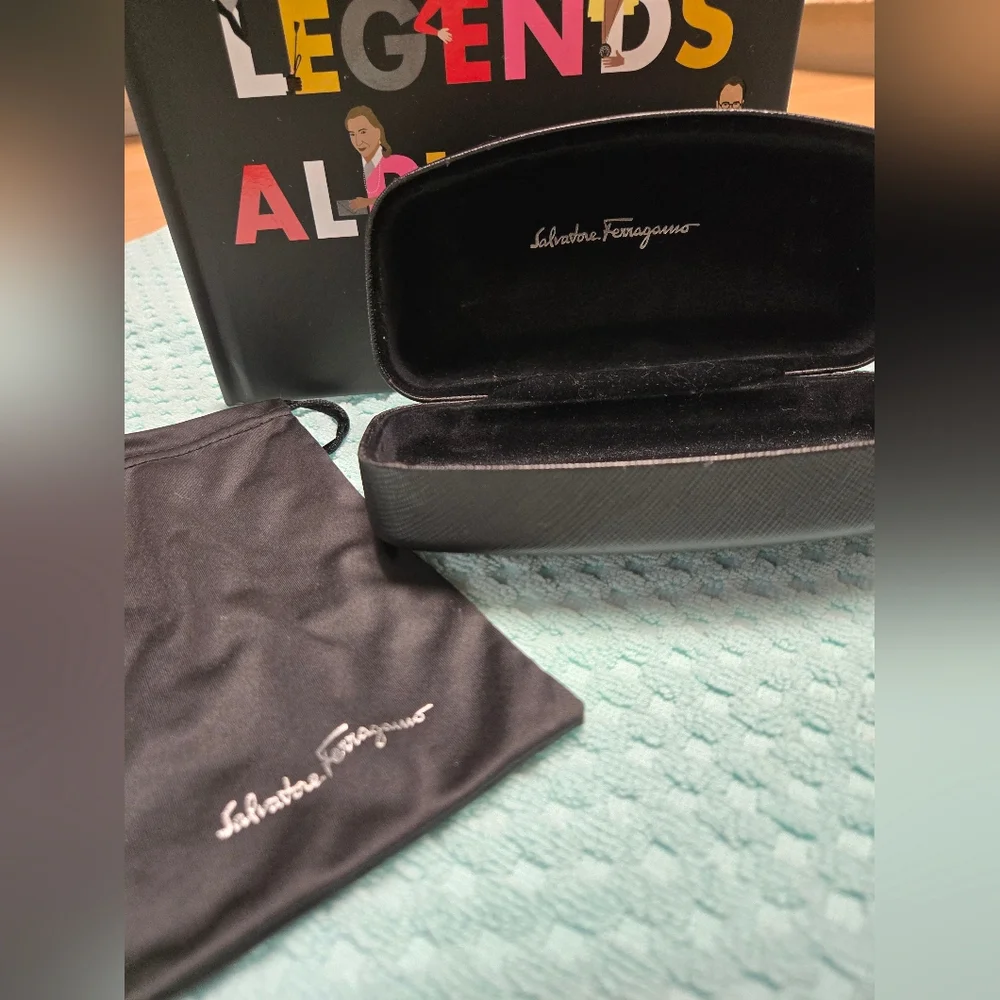 Salvatore Ferragamo Black Glasses Case With Glasses Pouch